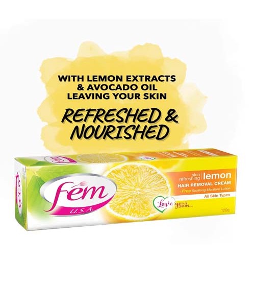 New Fem Hair Removal Cream Lemon Skin Refreshing 120g